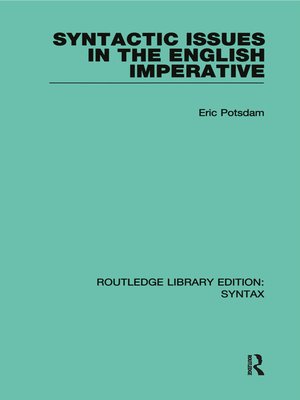 cover image of Syntactic Issues in the English Imperative
